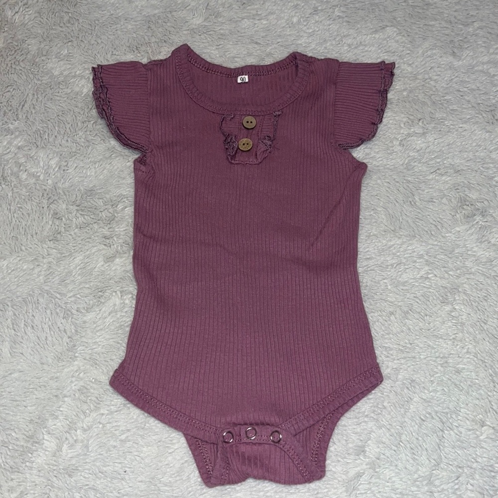 (3 for $10) purple ribbed bodysuit
